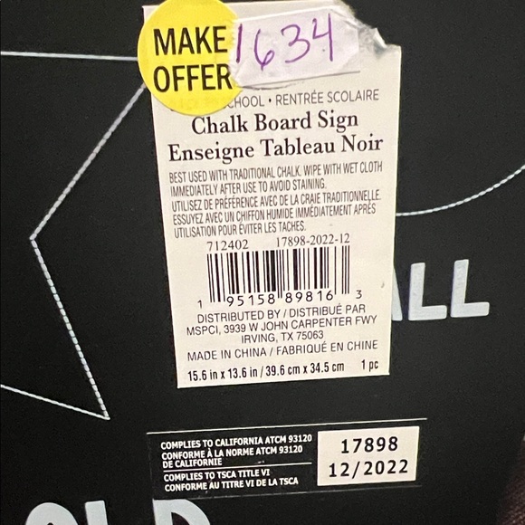 #1635+ Happy Birthday Chalkboard Sign - Multicolor - Picture 3 of 12